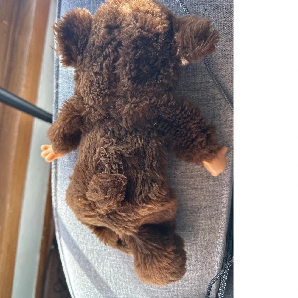 Vintage avlon Brown‎ Monkey Plush Doll Vinyl Face Freckles 8 inch